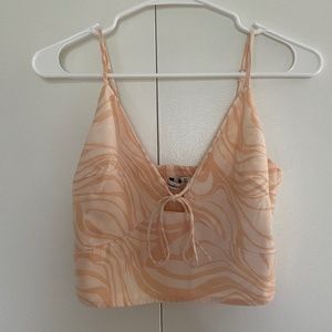 Abercrombie and Fitch Orange Swirly Spaghetti Strap Crop Top Size XS